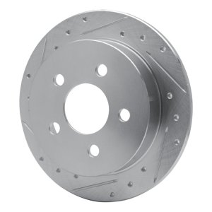 Buick Century Brake Rotor (1) - Rear Left - R1 Concepts - Drilled & Slotted - Silver - `97-`05